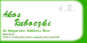 akos ruboczki business card